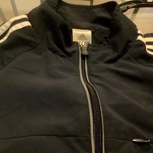 Adidas black & white windbreaker